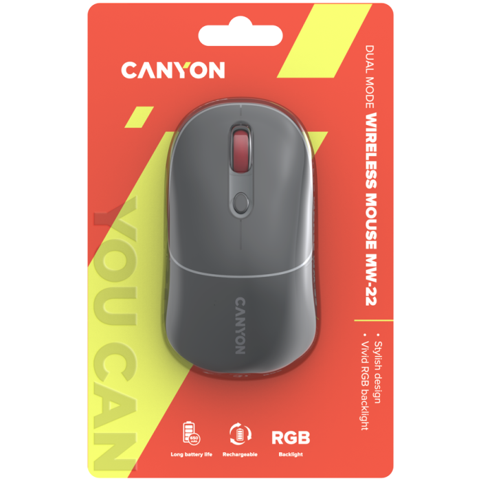 CANYON mouse MW-22 2in1 BT/ Wireless Dark Grey [6]