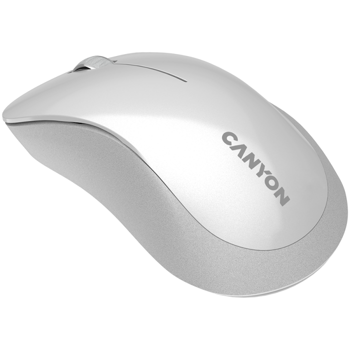 CANYON MW-11, 2.4 GHz Wireless mouse ,with 3 buttons, DPI 1200, Battery:AAA*2pcs ,pearl white grey67*109*38mm 0.063kg [3]