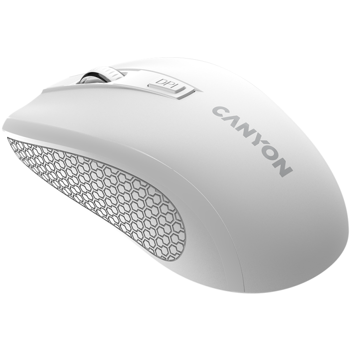 CANYON MW-7, 2.4Ghz wireless mouse, 6 buttons, DPI 800/1200/1600, with 1 AA battery ,size 110*60*37mm,58g,white [5]