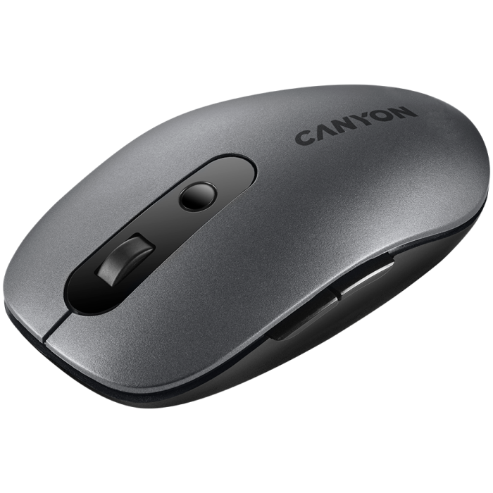 CANYON MW-9, 2 in 1 Wireless optical mouse with 6 buttons, DPI 800/1000/1200/1500, 2 mode(BT/ 2.4GHz), Battery AA*1pcs, Grey, 65.4*112.25*32.3mm, 0.092kg [2]