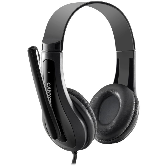 CANYON PC headset HSC-1 PC Mic Flat 2m Black [3]