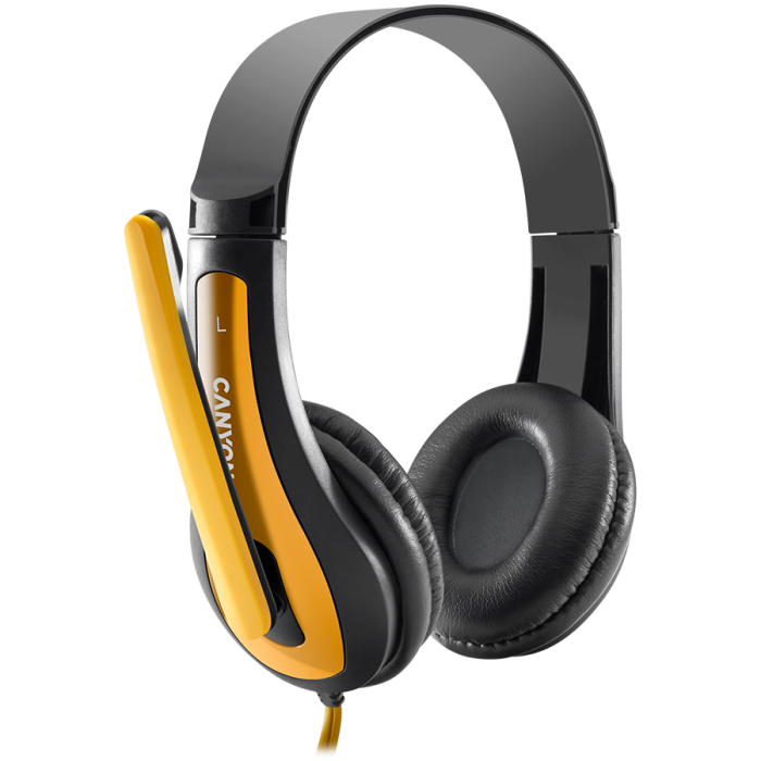 CANYON PC headset HSC-1 PC Mic Flat 2m Black Yellow [3]