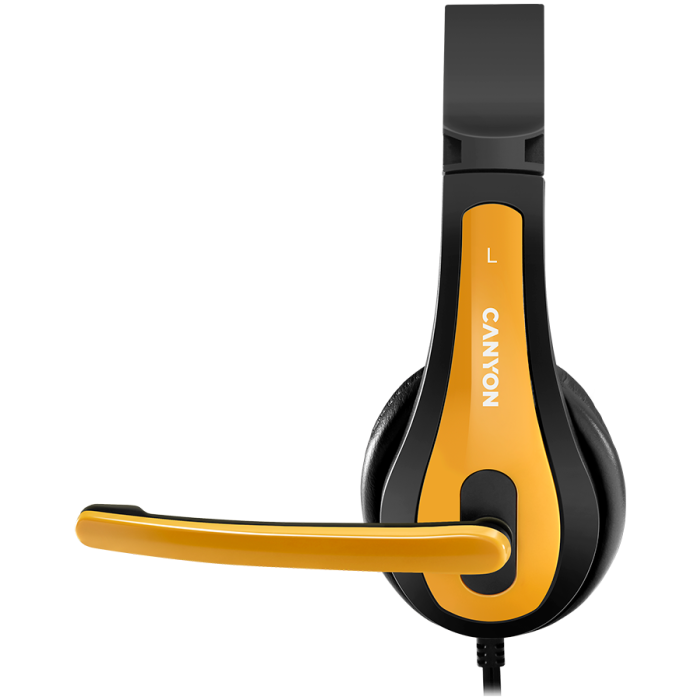 CANYON PC headset HSC-1 PC Mic Flat 2m Black Yellow [4]