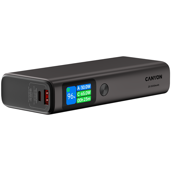 CANYON power bank OnPower 230 TFT 20000 mAh PD130W Dark Grey [5]