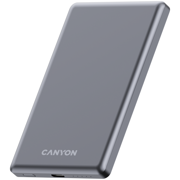 CANYON power bank OnPower 505 slim Magnetic 5000 mAh PD20W Dark Grey [2]