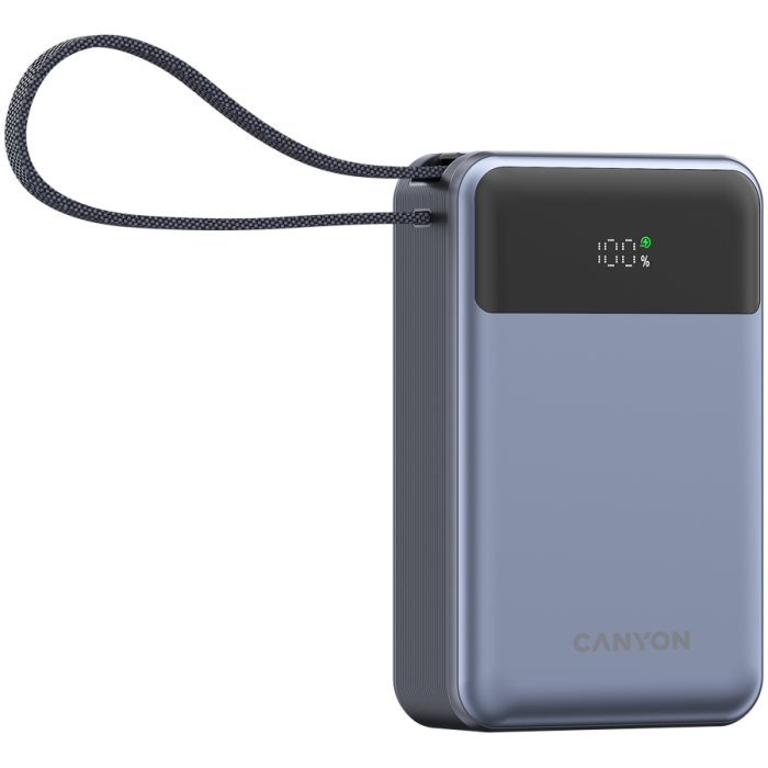 CANYON power bank OnPower 600 built-in cable 20000 mAh PD65W Dark Grey [2]