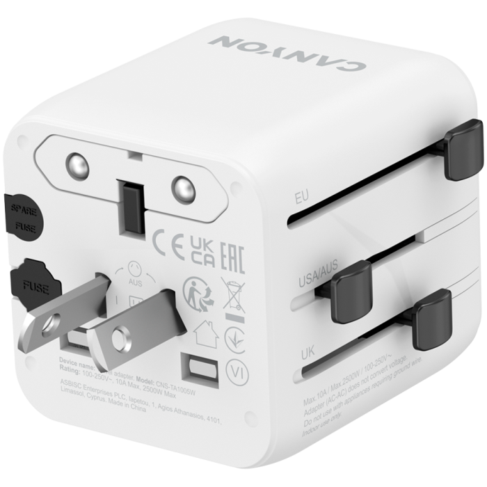 CANYON Travel Adapter OnTour One EU/UK/US/AUS White [4]
