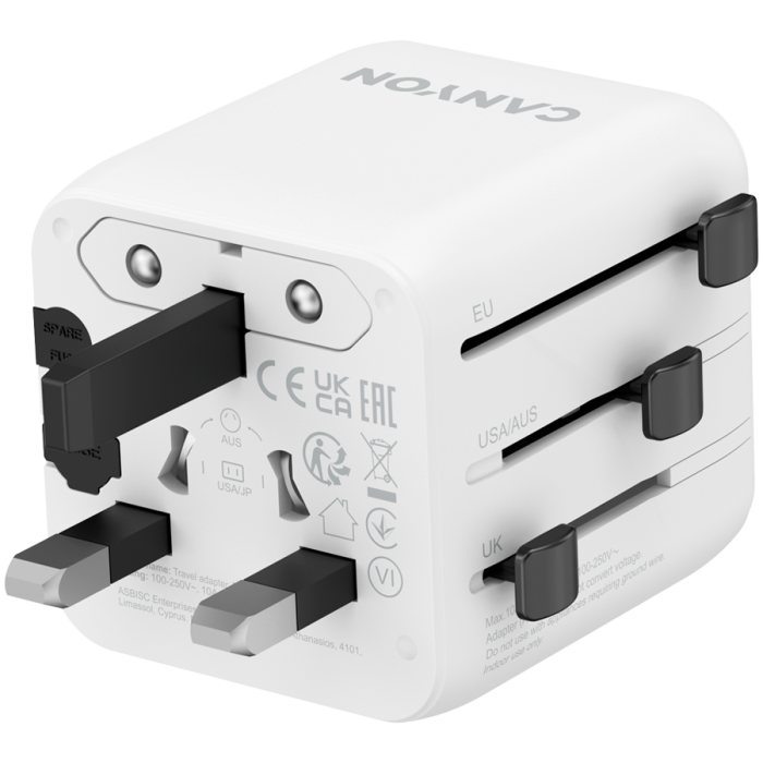 CANYON Travel Adapter OnTour One EU/UK/US/AUS White [2]
