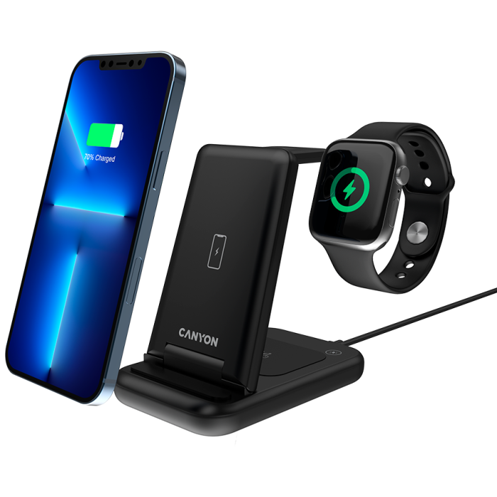CANYON wireless charger WS-304 15W 3in1 Black [4]