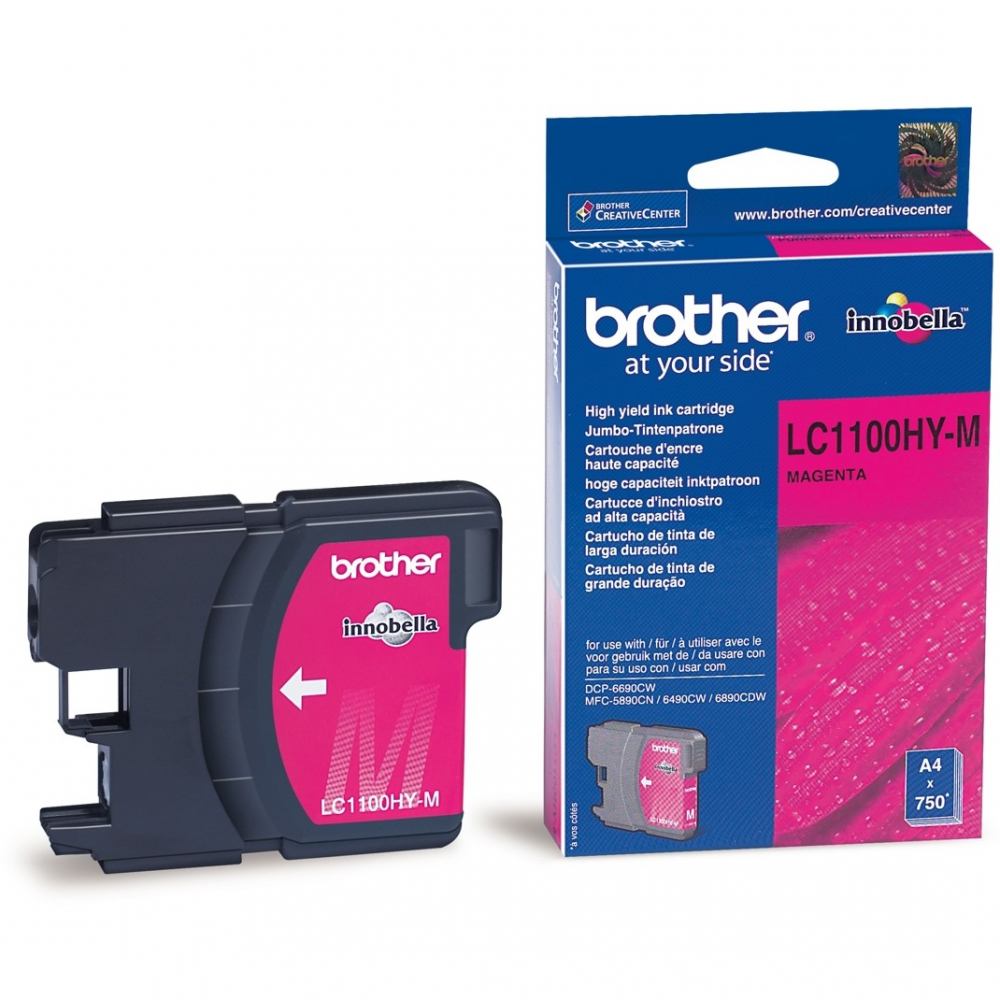 Cartuș cerneala Brother LC1100HY-M, roz (magenta), original, 750 pagini [1]
