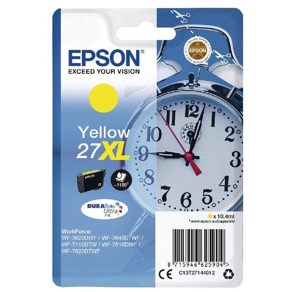 Cartuș cerneala Epson 27XL T2714, galben (yellow), original, 1100 pagini, 10.4 ml [1]
