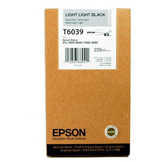 Cartus cerneala Epson T6039, negru foarte deschis (light light black), original, 220 ml [1]
