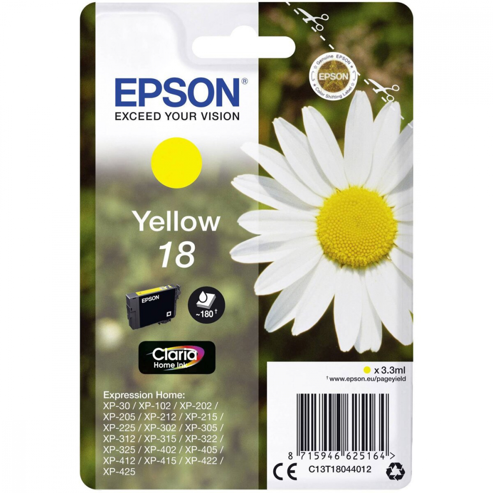 Cartus cerneala Epson T1804 galben (Yellow), original, 180 pagini, 3.3 ml [1]