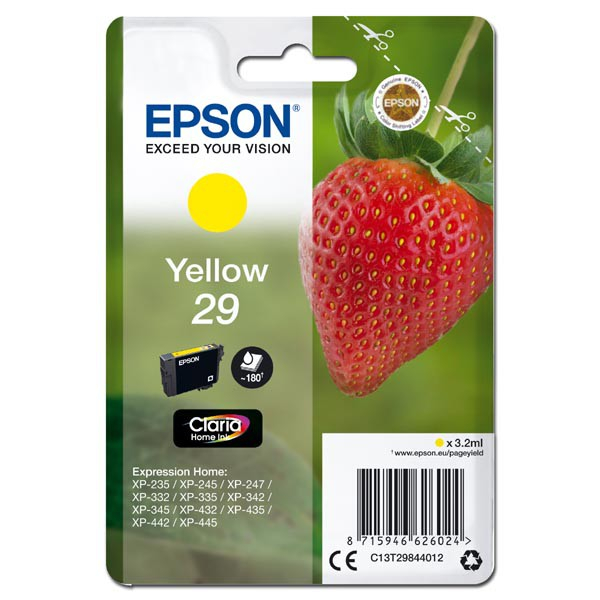Cartuș cerneala Epson T298440, galben (Yellow), original, 180 pagini, 3.2 ml [1]