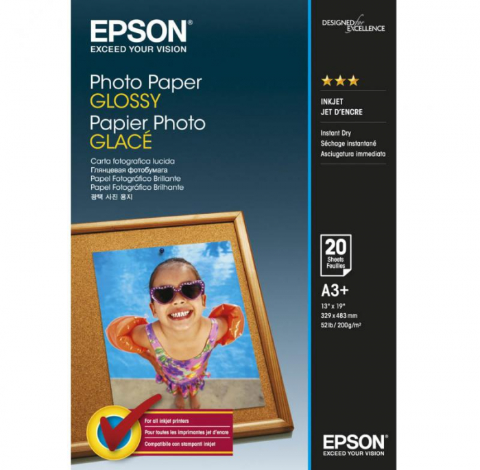 Hartie foto Epson S042535, dimensiune A3+, 20 coli, tip glossy, greutate 200g/m2 [1]