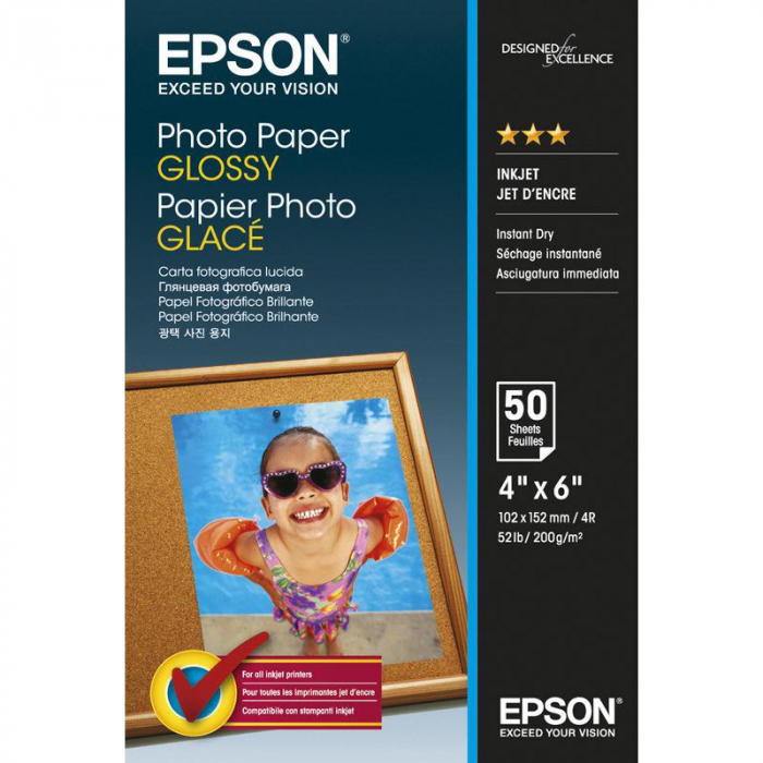 Hartie foto Epson S042547, dimensiune 10x15cm, 50 coli, tip glossy, greutate 200g/m2 [1]