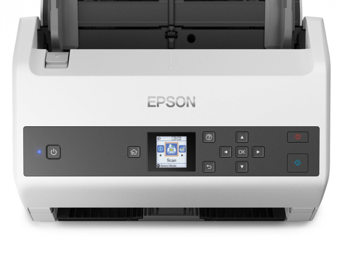 Scanner Epson WorkForce DS-970, dimensiune A4, tip sheetfed, viteza scanare: 85 ppm mono si color, ADF 100 coli, rezolutie optica 600 X 600dpi, duplex, senzor CIS, tehnologie LED, Scanare catre BMP, JPEG, TIFF, multi-TIFF, PDF, searchable PDF, PDF/A, PNG, Software inclus: Document Capture Pro 2.0, [1]