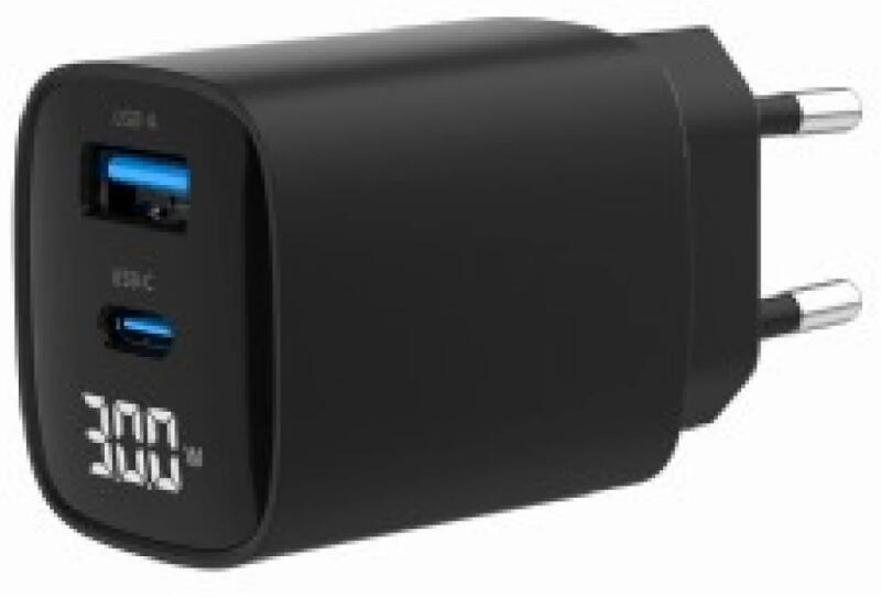 Incarcator retea Gembird TA-UC-PDQC30LCD-BK-01 30W USB-C USB-A negru [2]