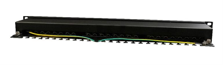 Patch Panel 19" GEMBIRD, 24 Porturi, 1U, Cat. 5e, Ecranat, Negru [2]