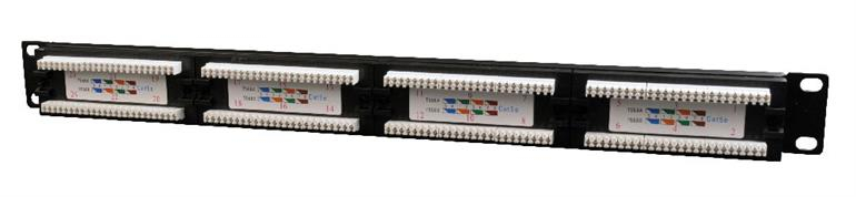 Patch Panel 19" GEMBIRD, 24 Porturi, 1U, Cat. 5e, cu management cabluri, Negru [2]