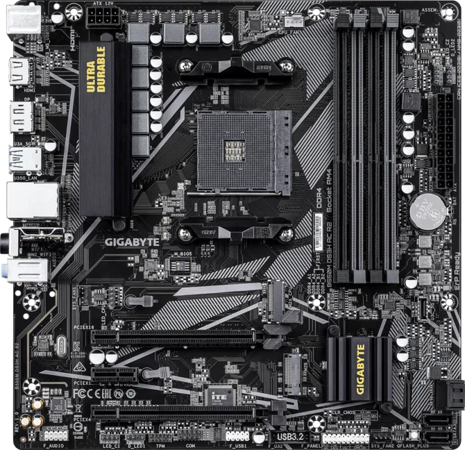 Placa de baza GIGABYTE B550M DS3H AC R2, Socket AM4, 4 x DDR4, 4 x SATA, 2 x M.2 (B550M DS3H AC R2) - GIGABYTE [2]