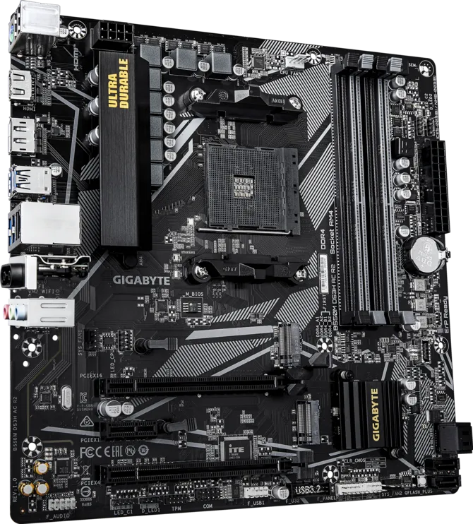 Placa de baza GIGABYTE B550M DS3H AC R2, Socket AM4, 4 x DDR4, 4 x SATA, 2 x M.2 (B550M DS3H AC R2) - GIGABYTE [3]