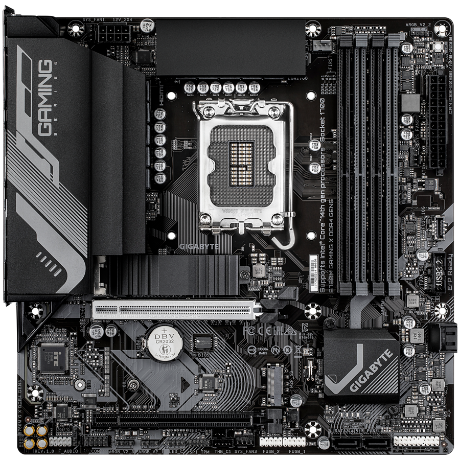 GIGABYTE Mainboard Desktop B760M GAMING X DDR4 GEN5 (LGA1700, 4xDDR4, 1xDP, 1xHDMI, 2.5GLAN, 1x PCIe x16 5.0, 2 x PCIe x16 PCIe 3.0 x4, 2xM.2, 4xSATAIII) mATX [2]