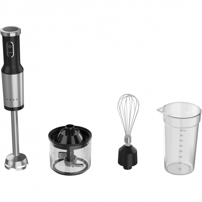 Hand Blender, 1200W in CB, Black, Tiger Teeth Cutter, Whisk, Food Processor, Cup [2]