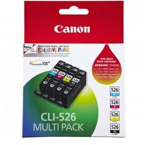 Set cartuse cerneala Canon B+C+M+Y CLI-526 + hartie foto 10x15 50coli [1]