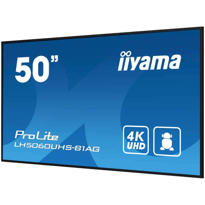 IIYAMA LFD LH5060UHS-B1AG 50" 4K UHD professional digital signage 3840x2160 16:9 500 cd/m² 1200:1 8ms Android 11 OS, iiSignage², FailOver, EShare landscape, portrait [3]