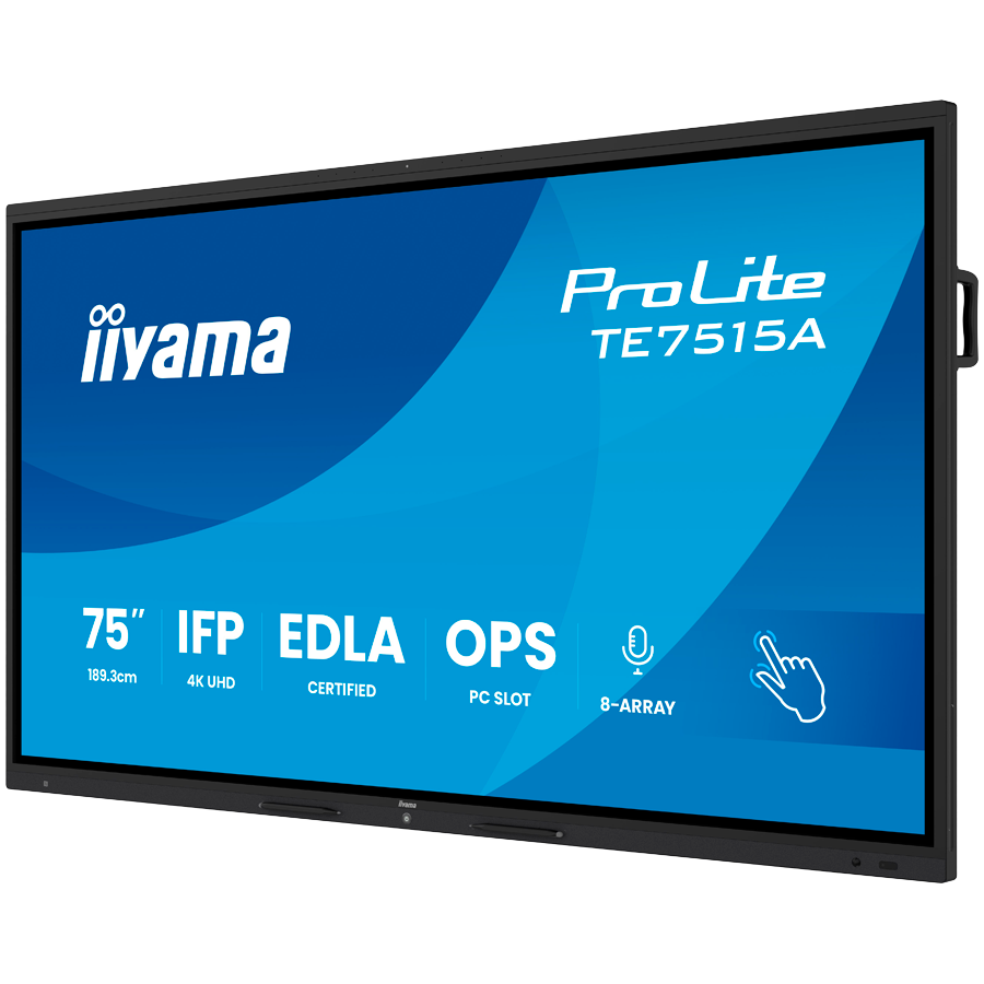 IIYAMA LFD TE7515A-B2AG Interactive Screen 75" IPS 4K 16:9 550cd 1200:1 8ms DeepContrast Touch 40pt iiWare 21E Android 14 OS [3]