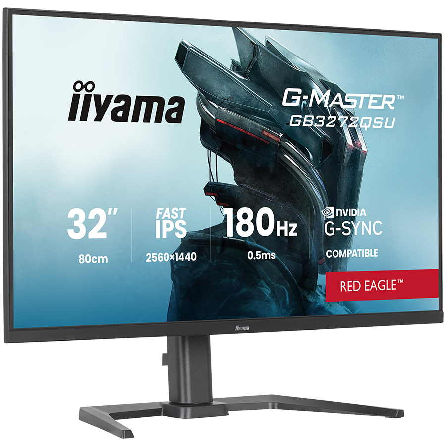 IIYAMA Monitor LED GB3272QSU-B1 31.5" Fast IPS 2560x1440 180Hz 400cd 1000:1 0.5ms 2xHDMI USB Hub height, swivel, tilt [3]