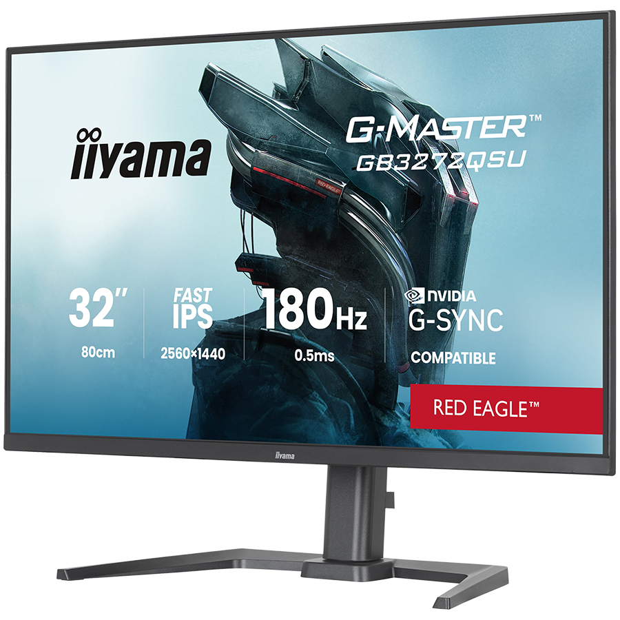 IIYAMA Monitor LED GB3272QSU-B1 31.5" Fast IPS 2560x1440 180Hz 400cd 1000:1 0.5ms 2xHDMI USB Hub height, swivel, tilt [2]