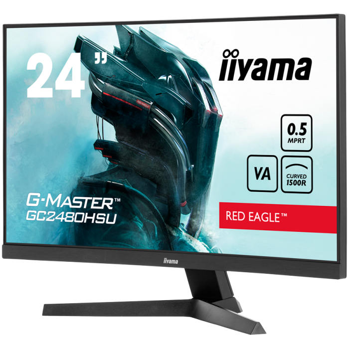 IIYAMA Monitor LED GC2480HSU-B1 23.6" VA Curved 1920 x 1080 180Hz 300 cd/m 3000:1 HDMI DP USB HUB Tilt [2]