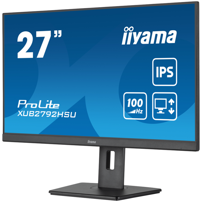 IIYAMA Monitor LED XUB2792HSU-B6 27" IPS Slim-line 1920 x 1080 @100Hz 250 cd/m² 1300:1 0.4ms HDMI DP 4x USB 3.2 HDCP height, swivel, tilt, pivot (rotation both sides) 3y [3]