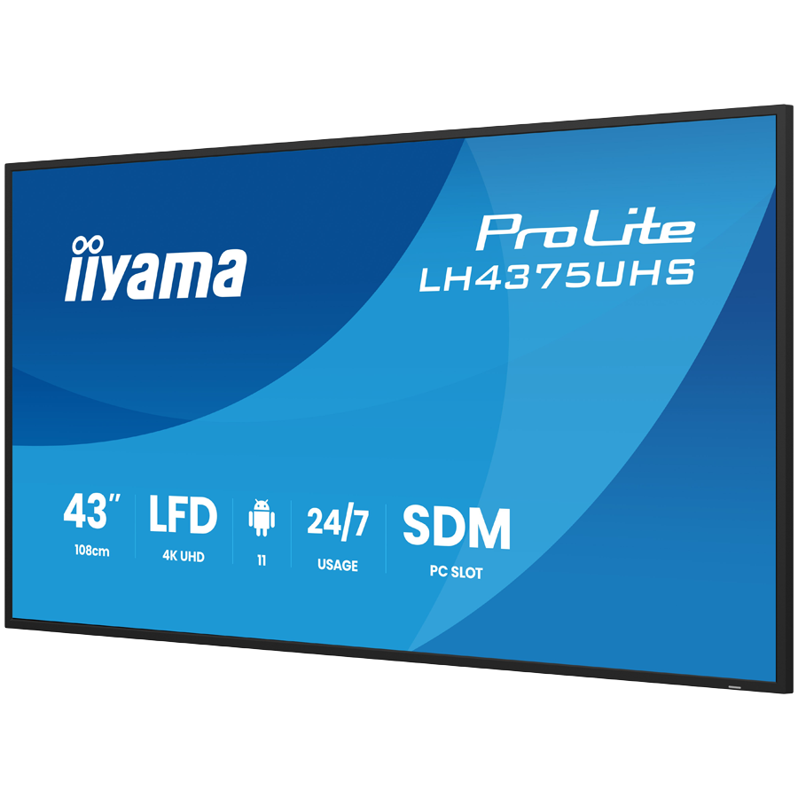 Iiyama ProLite LH4375UHS-B2AG 43" (42.5" viewable) LED-backlit LCD BUILT IN MEDIA PLAYER SDMM Slot PC 4K UHD (2160p) 3840 x 2160 BLACK [3]