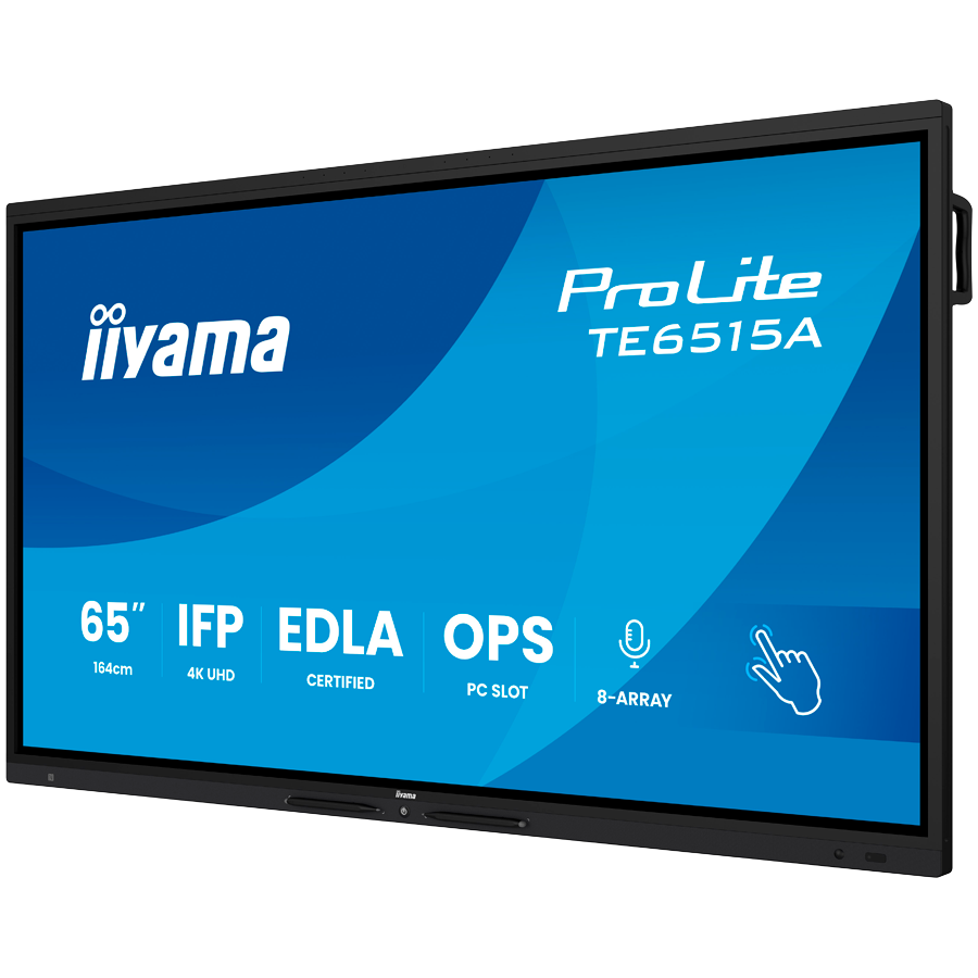 iiyama ProLite TE6515A-B2AG - 65 LED-backlit touchscreen (multi touch) / 8-microphone array / optional slot-in PC capability - 4K UHD [3]