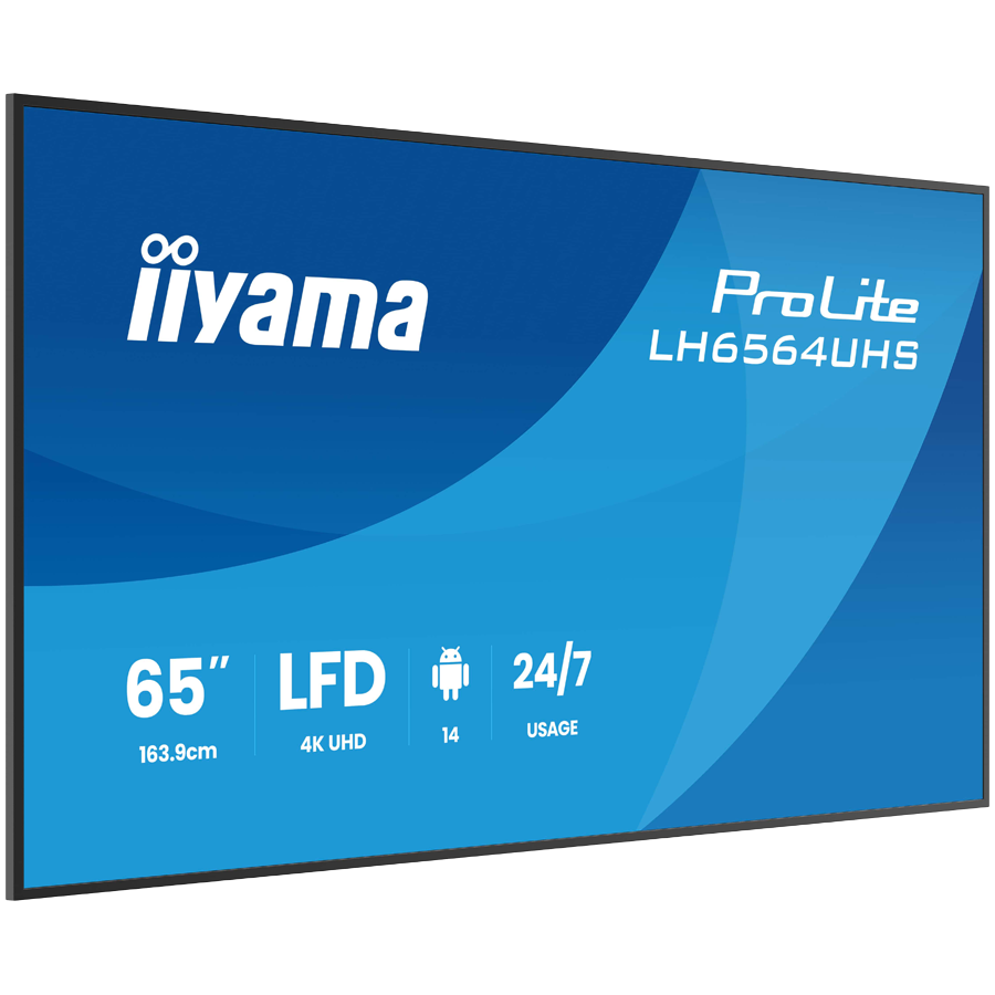 IIYAMAL LFD LH6564UHS-B1AG 65" 4K UHD VA 3840x2160 500cd 5000:1 6.5ms Android 14 OS, iiSignage2, iiControl, iiShare, EShare, FailOver landscape, portrait [2]