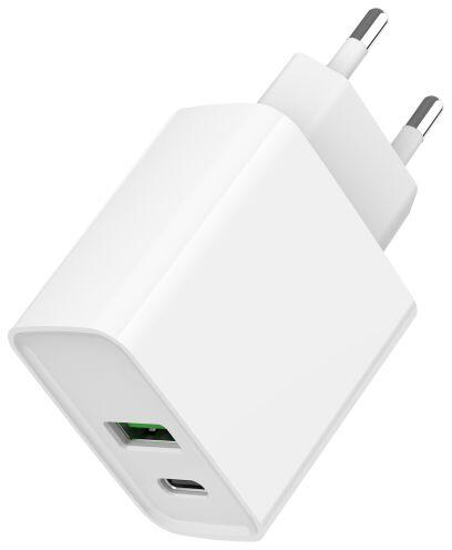 Încărcător rapid Gembird cu 2 porturi, 20W, USB Type-C + USB-A, Alb (TA-UC-PDQC20-01-W) [1]