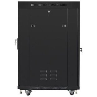 Rack podea LANBERG FF01 6822 12BL, 19 inch, 22U, 600x800 mm, Negru, Usă sticlă, LCD [3]