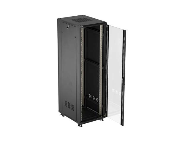 Dulap rack 19 inch freestanding Lanberg 42U 600x800 usa sticla negru (FF01-6842-12BL) - LANBERG [4]