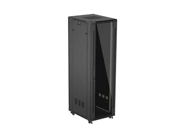 Dulap rack 19 inch freestanding Lanberg 42U 600x800 usa sticla negru (FF01-6842-12BL) - LANBERG [3]