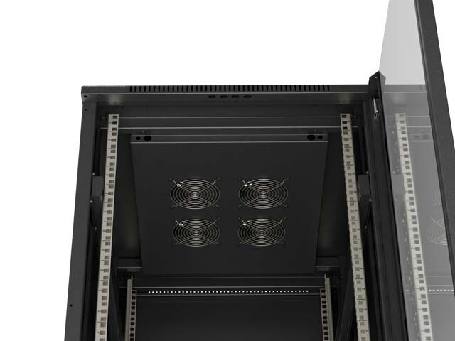 Dulap rack 19 inch freestanding Lanberg 42U 600x800 usa sticla negru (FF01-6842-12BL) - LANBERG [9]