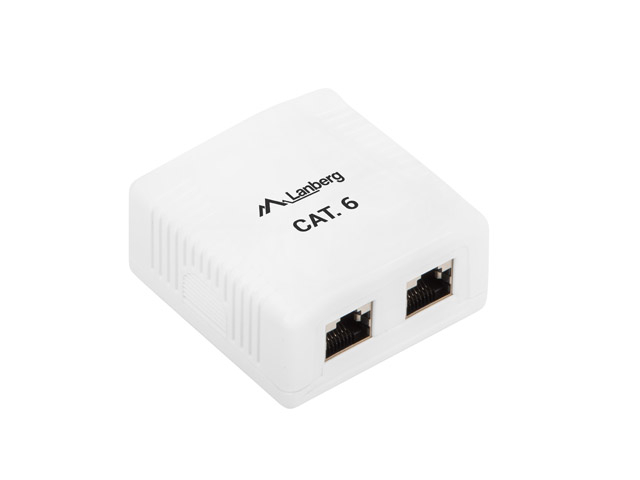 Doza de suprafata LANBERG OU6 0002 W, 2 porturi, RJ45, Cat 6, Neecranat [2]