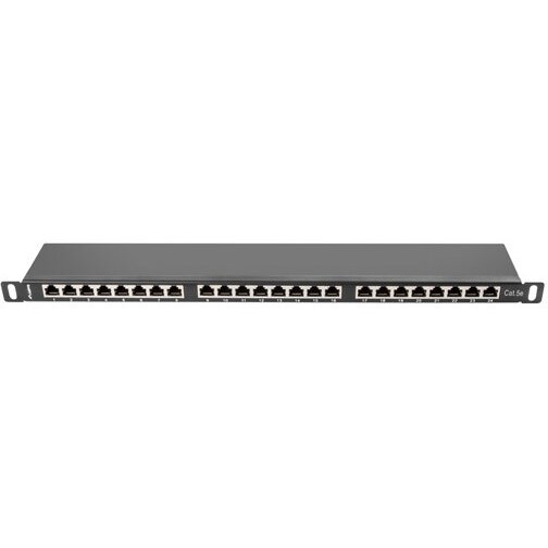 Patch Panel LANBERG PPS5 0024 B, 24 porturi, 0.5U, Cat 5E, Ecranat, Negru [2]