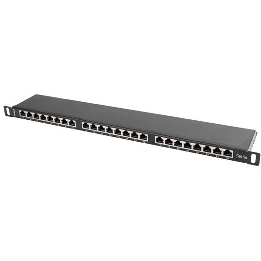 Patch Panel LANBERG PPS5 0024 B, 24 porturi, 0.5U, Cat 5E, Ecranat, Negru [4]