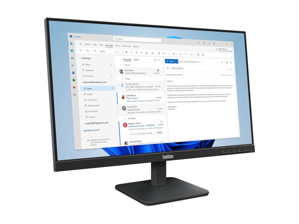 Ecran LENOVO ThinkVision S24-4e, 23,8 inch, IPS WLED QHD, 250cd/m2, 4ms, HDMI, VGA [3]