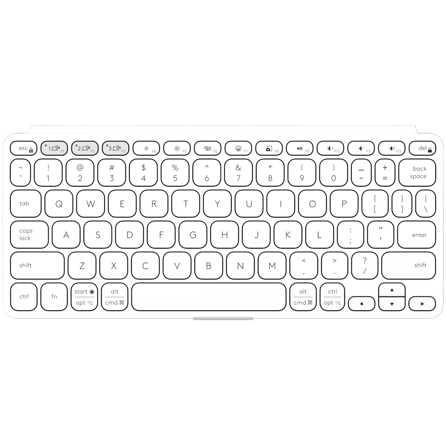 LOGITECH Keyboard LOGITECH Keys-To-Go 2, Portable, 18mm-pitch key, 1mm-travel scissor keys, Pale Grey for iPad, 8-pk [4]