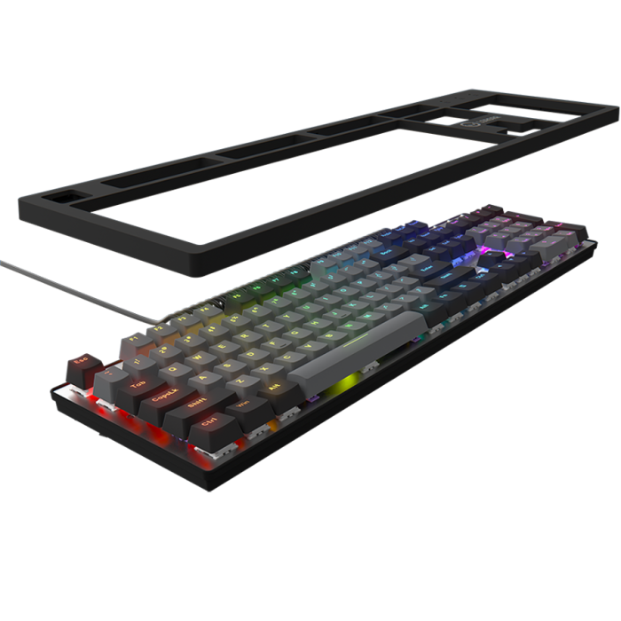 LORGAR Azar 514, Wired mechanical gaming keyboard, RGB backlight, 1680000 colour variations, 18 modes, keys number: 104, 50M clicks, linear dream switches, spring cable up to 3.4m, ABS plastic+metal,  [6]