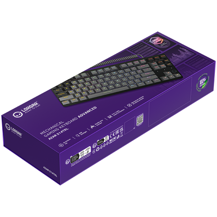 LORGAR Azar 514TKL, Wired RGB mechanical gaming keyboard, black, EN layout [9]